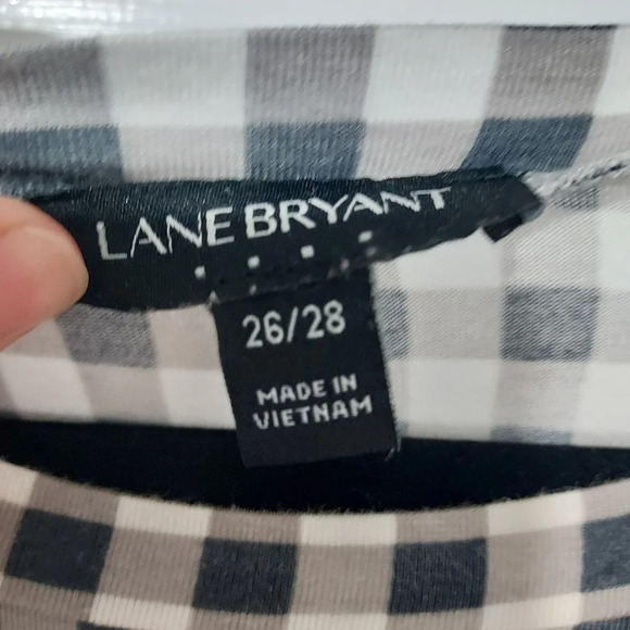 Lane Bryant Black and White Gingham Swing Tee Tank in Size 26/28 4X - Picture 2 of 9